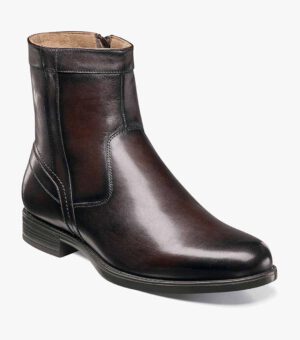Plain Toe Zipper Boot - Marrón, 7