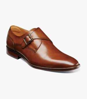 Plain Toe Single Monk Strap - Cognac, 7