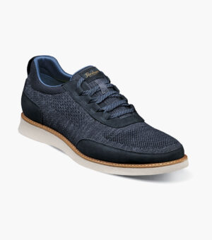 Knit Elastic Lace Moc Toe Slip On - Azul Marino, 7