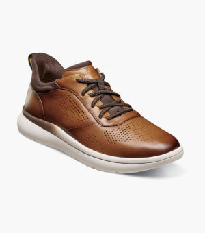 Perf Toe Elastic Lace Sneaker - Cognac, 7