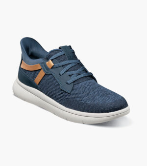 Knit Elastic Lace Slip On Sneaker - Azul Marino Multicolor, 7