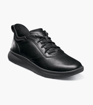 Perf Toe Elastic Lace Sneaker - Negro Liso, 7